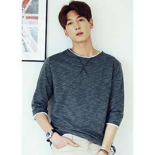 3/4-sleeve Melange T-shirt