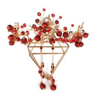 Set: Wedding Beaded Tiara / Drop Clip-on Earring