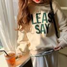 Lettering Stripe Panel Pullover