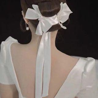 Wedding Ribbon Hair Clip / Headband / Set