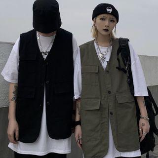 Couple Matching Button Cargo Vest