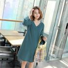 V-neck Ruffle-cuff T-shirt Dress