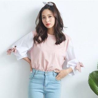 Lace-up Puff Sleeve Top