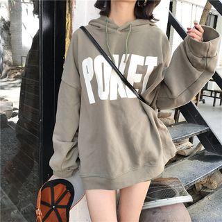 Lettering Hoodie Matte Green - One Size