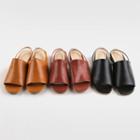 Square-toe Slingback Flat Sandals