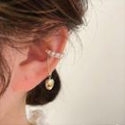 Faux Pearl Heart Ear Cuff Eh1484 - 1 Pc - Gold - One Size