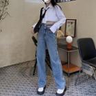 High Waist Cutout Loose Fit Jeans