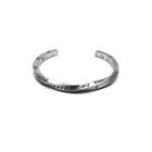 Twisted Lettering Stainless Steel Open Bangle Bangle - Silver - 6.4cm