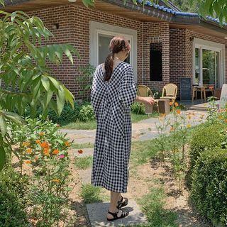 Checked Boxy Long Dress