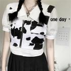 Cow Print Zip Vest