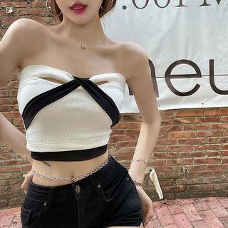 Two-tone Tube Top / Plain Hot Pants