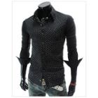 Dotted Panel Long-sleeve Shirt
