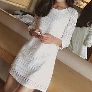 Lace 3/4 Sleeve Mini Dress