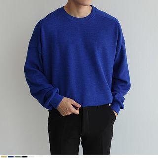 Round-neck Boxy Ribbed T-shirt