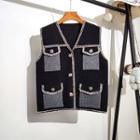 Sweater Vest Cardigan Black - One Size