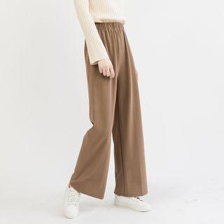 Ribbed High-waist Wide-leg Pants