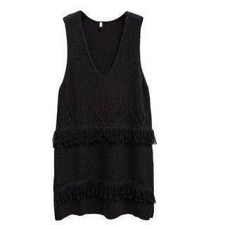 Sleeveless V-neck Fringed Mini Dress