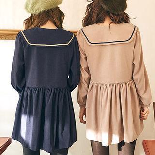 Sailor-collar Puff-sleeve Min Empire Dress