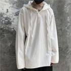 Button Plain Hoodie