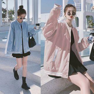 Long Sleeve Button-up Baseball Jacket