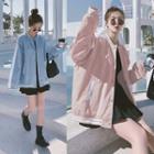 Long Sleeve Button-up Baseball Jacket