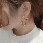 Irregular Alloy Hoop Earring Gold - One Size