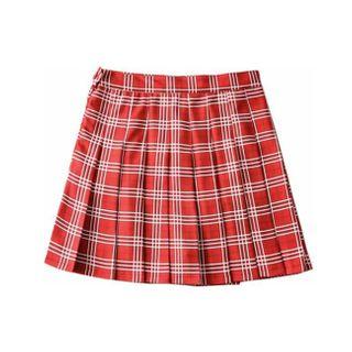 Plaid Pleated Mini A-line Dress