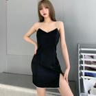 Spaghetti Strap Rhinestone Trim Mini Dress