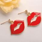 Red Lip Earring Red - One Size