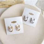 Faux Pearl Alloy U-shape Earring