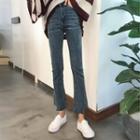 Irregular Slim-fit Boot Cut Jeans