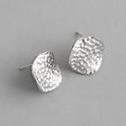 925 Sterling Silver Disc Stud Earring 1 Pair - Silver - One Size