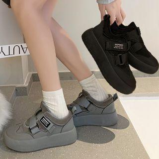 Applique Platform Adhesive Strap Sneakers
