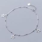 925 Sterling Silver Star Anklet S925 Silver - Silver - One Size