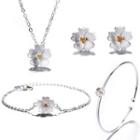 Cherry Blossom Pendant / Stud Earring / Ring / Bracelet / Open Bangle