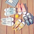 Striped Lace-up Canvas Sneakers
