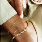 Set Of 3: Alloy Anklet Gold - One Size