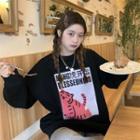 Long-sleeve Round-neck Tiger Print Sweatshirt