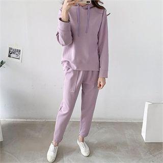 Pastel Color Sweatshirt & Sweatpants Set