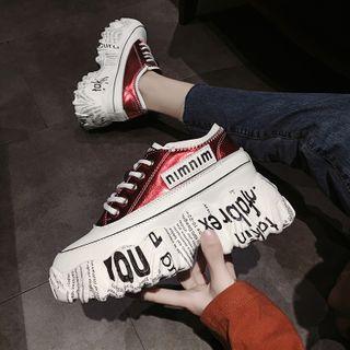 Platform Letter Detail Sneakers