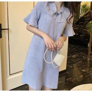 Bell-sleeve Mini A-line Dress As Shown In Figure - One Size