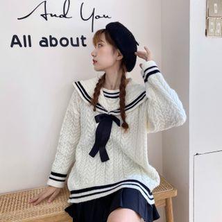 Sailor Collar Ribbon Sweater