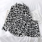 Set: Loose-fit Leopard-print Shirt + Shorts