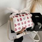 Top Handle Strawberry Print Crossbody Bag