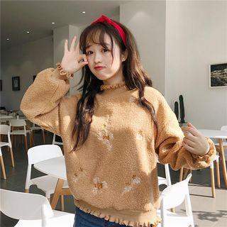 Floral Embroidery Sweatshirt Off-white - One Size