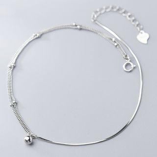 925 Sterling Silver Bead Anklet S925 Silver - Anklet - One Size