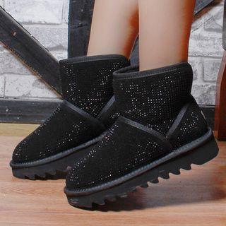 Sequined Platform Ankle Snow Boots