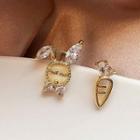 Non-matching Rabbit Stud Earring 1 Pair - As Shown In Figure - One Size