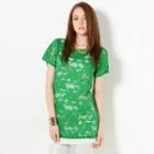 Short-sleeved Lace Tunic Green - One Size