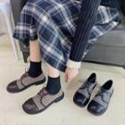 Houndstooth Panel Lace-up Shoes